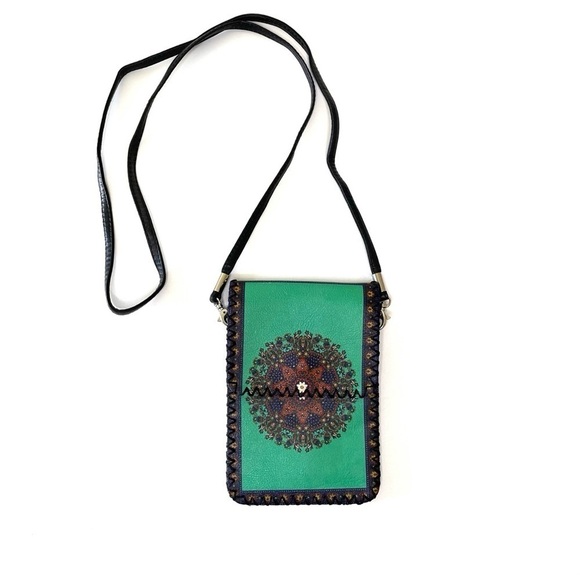 NEW Nasturtium Art of Living Kaleidoscope Vegan Leather Crossbody Phone Bag - Picture 1 of 10